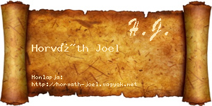 Horváth Joel névjegykártya